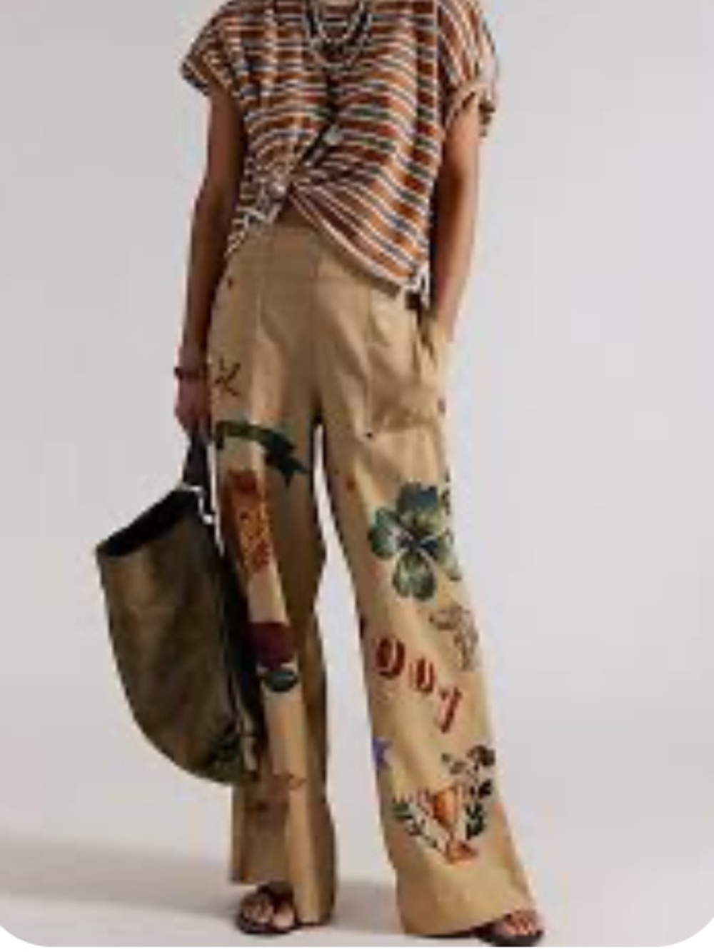 We The Free Breezy Denim Printed Pull On Pants
